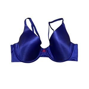 Maidenform T Shirt Bra Size M Blue Lightly Lined Adjustable Straps Demi Coverage